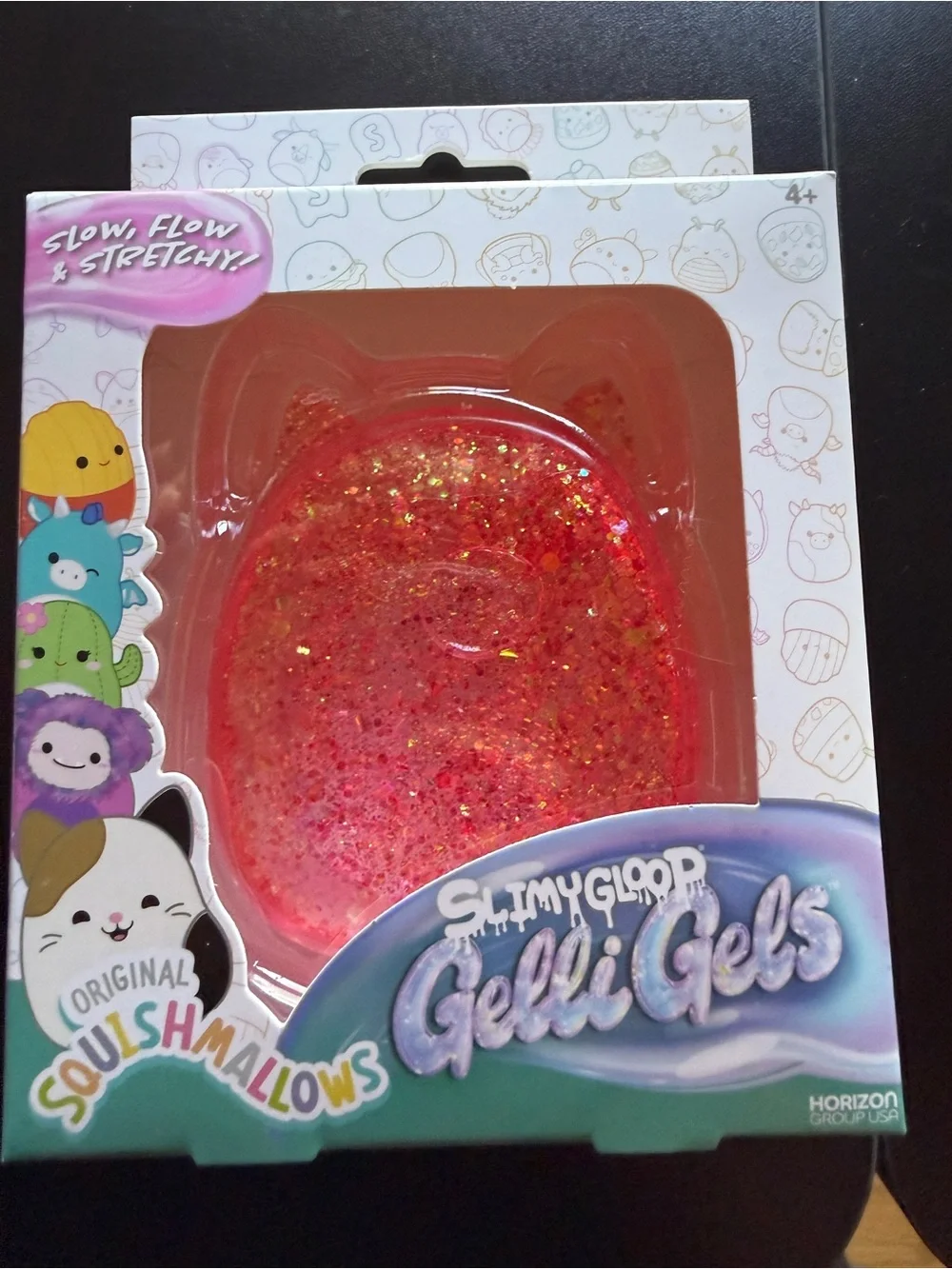 New Squishmallows Slimy Gloop Gelli Gels Pink Glitter Squishy Toy Stretchy 4+